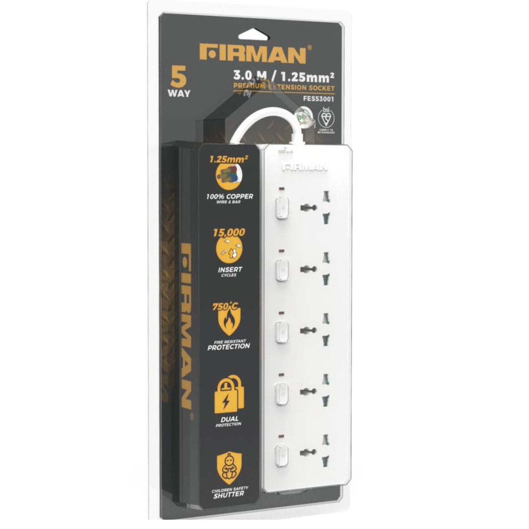 SUMEC 3 meters Firman USB Smart Extension Socket  FES53001